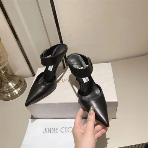 High Quality Luxury Jimmy Choo Metal Buckle Half Slippers For Women product detail