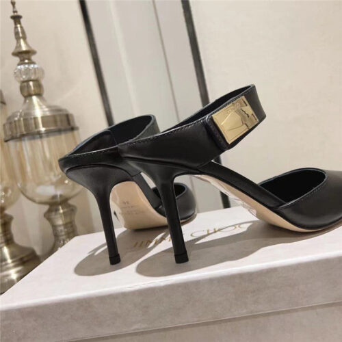 High Quality Luxury Jimmy Choo Metal Buckle Half Slippers For Women product detail