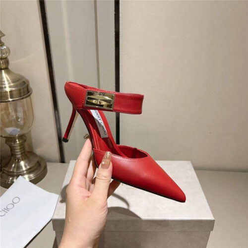 High Quality Luxury Jimmy Choo Metal Buckle Half Slippers For Women – Style 65239 alternate view