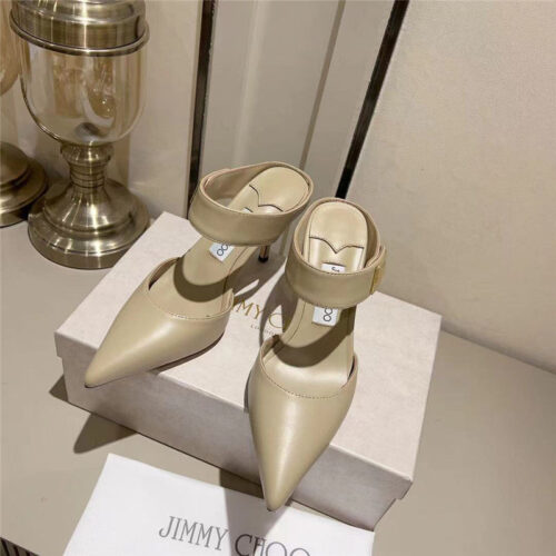 High Quality Luxury Jimmy Choo Metal Buckle Half Slippers For Women – Style 94615