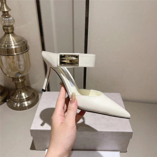 High Quality Luxury Jimmy Choo Metal Buckle Half Slippers For Women – Style 91223 alternate view
