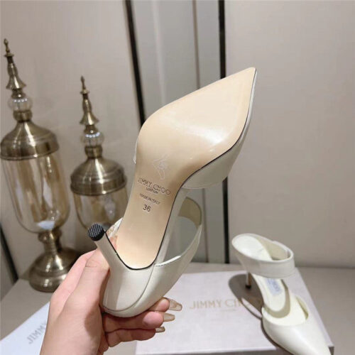 High Quality Luxury Jimmy Choo Metal Buckle Half Slippers For Women – Style 91223 product detail