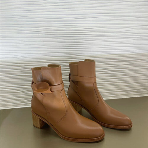 High Quality Luxury Hermes New Classic Kelly Buckle Leather Boots