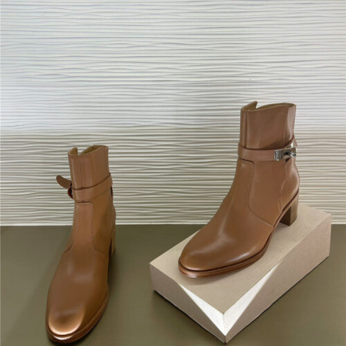 High Quality Luxury Hermes New Classic Kelly Buckle Leather Boots alternate view