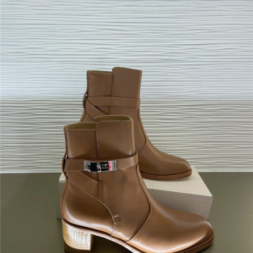 High Quality Luxury Hermes New Classic Kelly Buckle Leather Boots product detail
