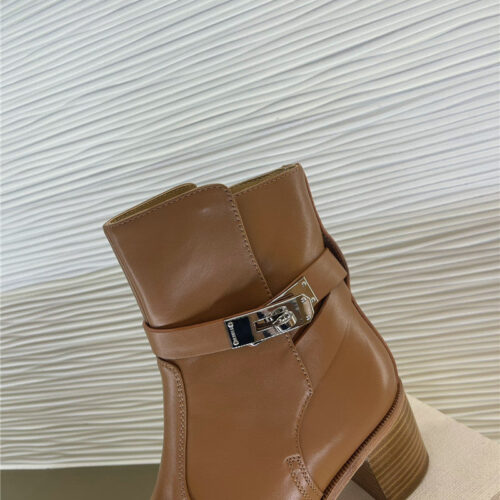 High Quality Luxury Hermes New Classic Kelly Buckle Leather Boots product detail