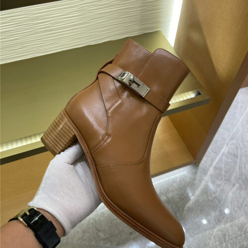 High Quality Luxury Hermes New Classic Kelly Buckle Leather Boots product detail