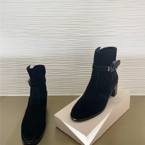 High Quality Luxury Hermes New Classic Kelly Buckle Short Boots – Style 90659 alternate view