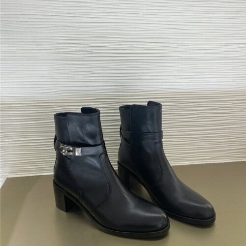 High Quality Luxury Hermes New Classic Kelly Buckle Short Boots