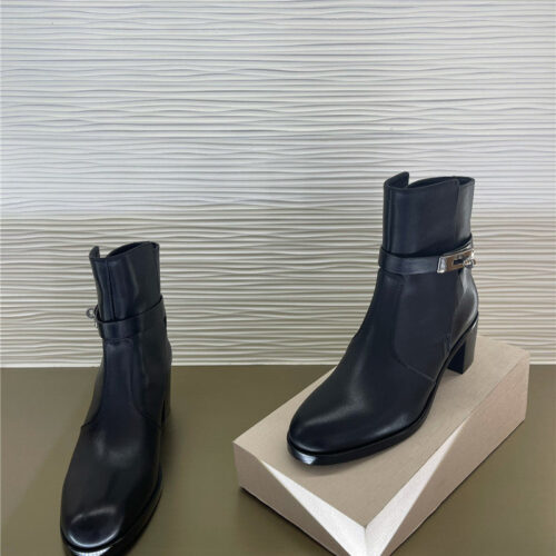 High Quality Luxury Hermes New Classic Kelly Buckle Short Boots alternate view