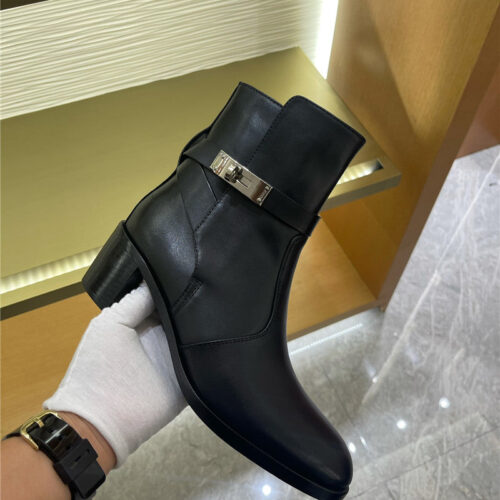 High Quality Luxury Hermes New Classic Kelly Buckle Short Boots product detail