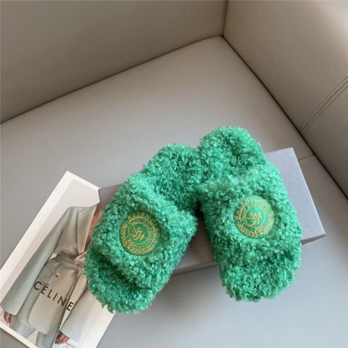 High Quality Luxury Balenciaga Autumn And Winter New Embroidered Fur Slippers – Style 71235 product detail
