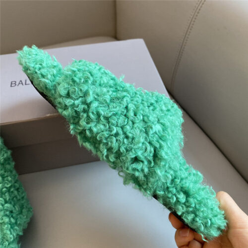 High Quality Luxury Balenciaga Autumn And Winter New Embroidered Fur Slippers – Style 71235 product detail