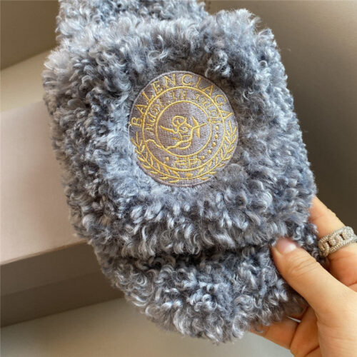 High Quality Luxury Balenciaga Autumn And Winter New Embroidered Fur Slippers – Style 36771 product detail