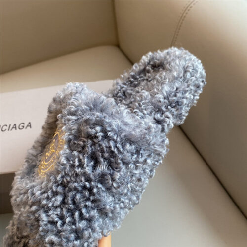 High Quality Luxury Balenciaga Autumn And Winter New Embroidered Fur Slippers – Style 36771 product detail
