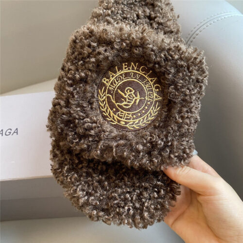 High Quality Luxury Balenciaga Autumn And Winter New Embroidered Fur Slippers – Style 02307 product detail