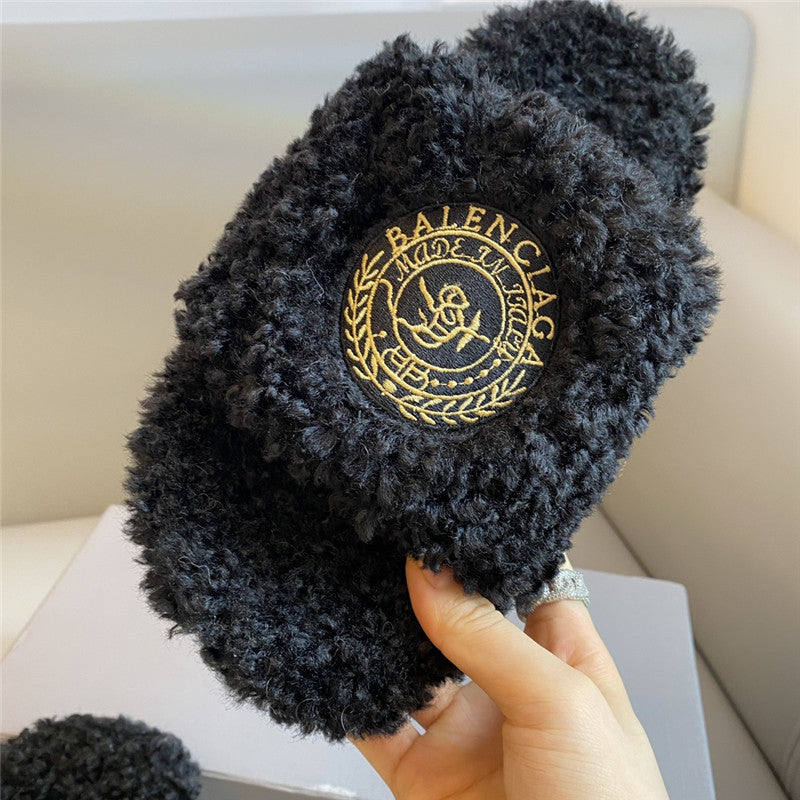 High Quality Luxury Balenciaga Autumn And Winter New Embroidered Fur Slippers – Style 00611 product detail