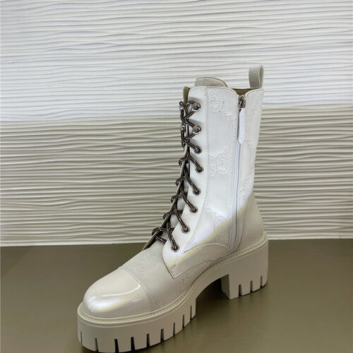 High Quality Luxury Gucci Double G Embroidered Logo Retro Motorcycle Boots product detail