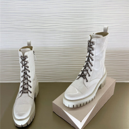 High Quality Luxury Gucci Double G Embroidered Logo Retro Motorcycle Boots alternate view