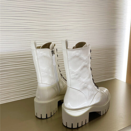 High Quality Luxury Gucci Double G Embroidered Logo Retro Motorcycle Boots product detail