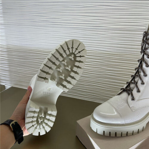 High Quality Luxury Gucci Double G Embroidered Logo Retro Motorcycle Boots product detail