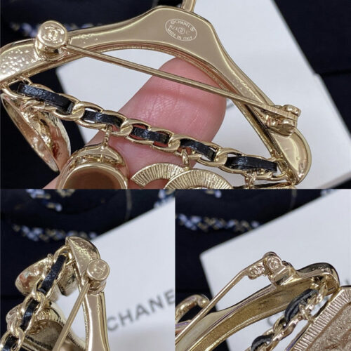 High Quality Luxury Chanel Leather Chain Hanger Brooch product detail