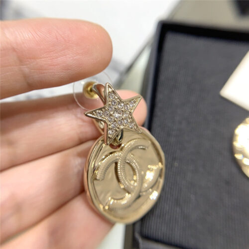 High Quality Luxury Chanel Gold Coin Star Earrings product detail