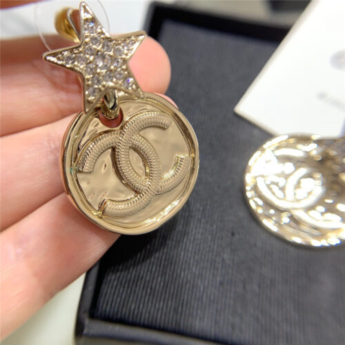 High Quality Luxury Chanel Gold Coin Star Earrings product detail