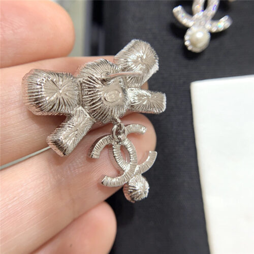 High Quality Luxury Chanel Bow Hanging Double C Beads Earrings product detail