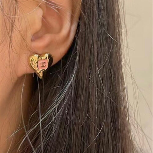 High Quality Luxury Chanel Retro Small Love Earrings alternate view