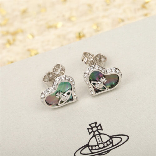 High Quality Luxury Vivienne Westwood Saturn Love Stud Earrings alternate view