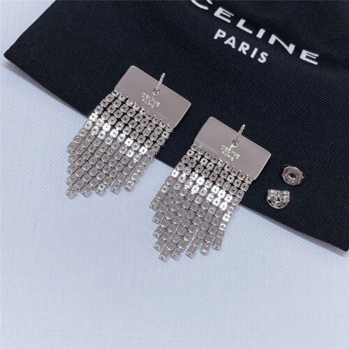 High Quality Luxury Celine Arc De Triomphe Fringed Diamond Stud Earrings product detail