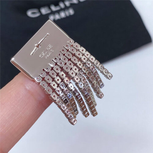 High Quality Luxury Celine Arc De Triomphe Fringed Diamond Stud Earrings product detail