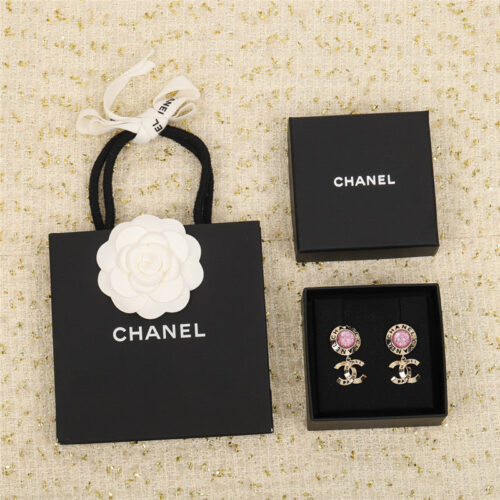 High Quality Luxury Chanel Amethyst Double C Earrings alternate view