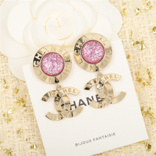 High Quality Luxury Chanel Amethyst Double C Earrings product detail