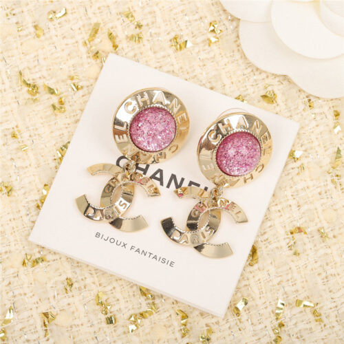 High Quality Luxury Chanel Amethyst Double C Earrings product detail