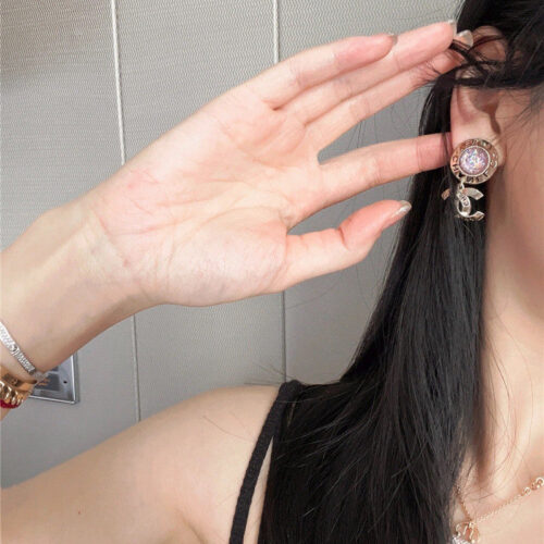 High Quality Luxury Chanel Amethyst Double C Earrings product detail