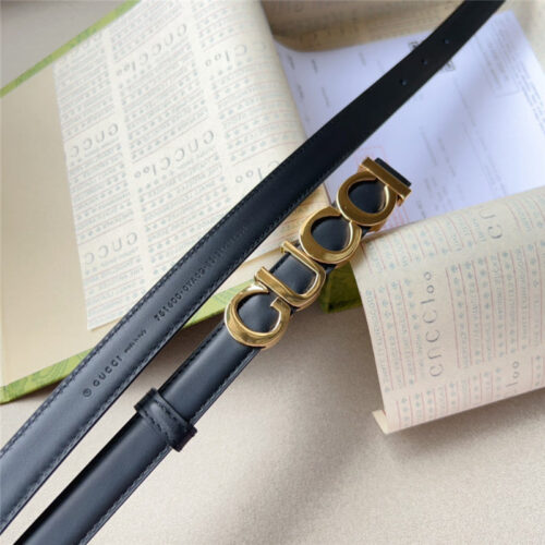 High Quality Luxury Gucci Double G Embellishment + Square Buckle Belt product detail