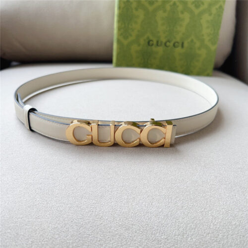 High Quality Luxury Gucci Double G Embellishment + Square Buckle Belt – Style 16102
