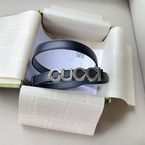 High Quality Luxury Gucci Double G Embellishment + Square Buckle Belt – Style 81638 product detail