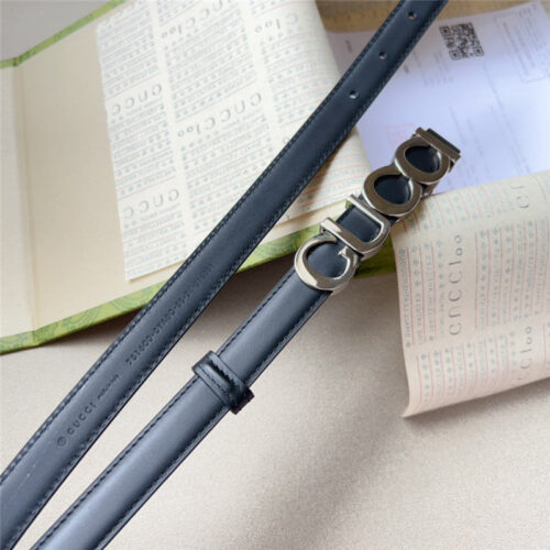 High Quality Luxury Gucci Double G Embellishment + Square Buckle Belt – Style 81638 product detail