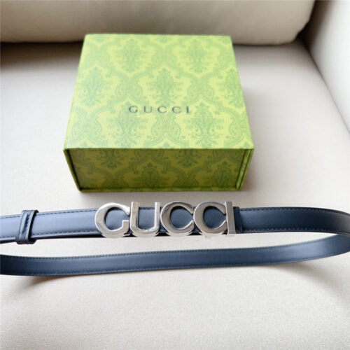 High Quality Luxury Gucci Double G Embellishment + Square Buckle Belt – Style 81638 product detail
