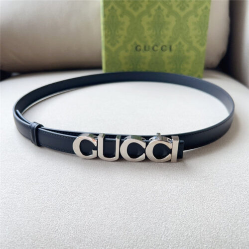 High Quality Luxury Gucci Double G Embellishment + Square Buckle Belt – Style 81638