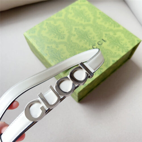 High Quality Luxury Gucci Double G Embellishment + Square Buckle Belt – Style 79942 product detail