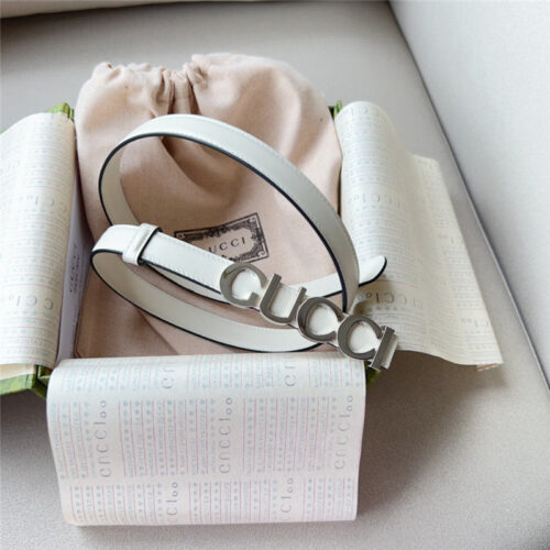 High Quality Luxury Gucci Double G Embellishment + Square Buckle Belt – Style 79942 product detail
