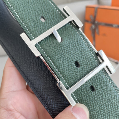 High Quality Luxury Hermes Classic Double-Sided Pebbled Belt product detail
