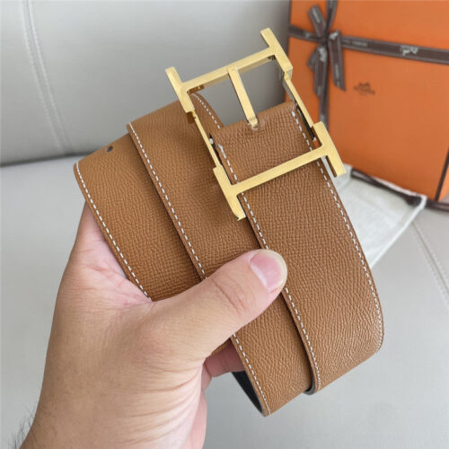 High Quality Luxury Hermes Classic Double-Sided Pebbled Belt – Style 79270 product detail