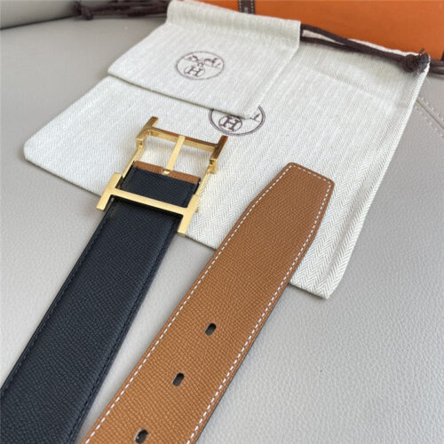High Quality Luxury Hermes Classic Double-Sided Pebbled Belt – Style 79270 product detail