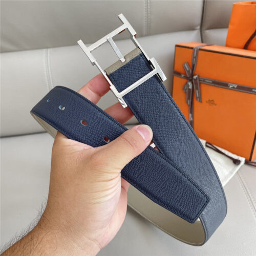 High Quality Luxury Hermes Classic Double-Sided Pebbled Belt – Style 12038 product detail