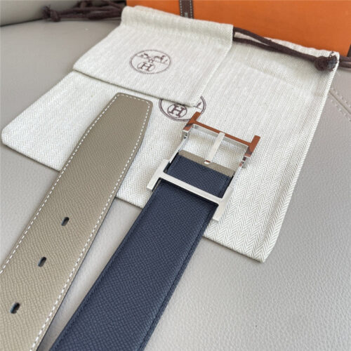 High Quality Luxury Hermes Classic Double-Sided Pebbled Belt – Style 12038 product detail